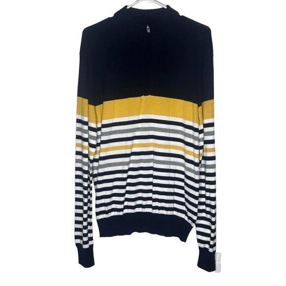 NWT Rule 18 Striped Long Sleeve Sweater - 100% Peruvian Pima Cotton - Men's XXL - Picture 1 of 10